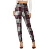 imageSweatyRocks Womens Casual Skinny Leggings Stretchy High Waisted Work PantsPlaid Pattern