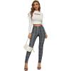 imageSweatyRocks Womens Casual Skinny Leggings Stretchy High Waisted Work PantsPlaid Print Grey