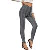 imageSweatyRocks Womens Casual Skinny Leggings Stretchy High Waisted Work PantsPlaid Print Grey