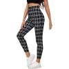 imageSweatyRocks Womens Casual Skinny Leggings Stretchy High Waisted Work PantsWhiteBlack