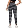 imageSweatyRocks Womens Casual Skinny Leggings Stretchy High Waisted Work PantsWhiteBlack