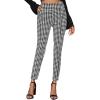imageSweatyRocks Womens Casual Skinny Leggings Stretchy High Waisted Work PantsWide Waistband Plaid