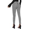 imageSweatyRocks Womens Casual Skinny Leggings Stretchy High Waisted Work PantsWide Waistband Plaid