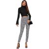 imageSweatyRocks Womens Casual Skinny Leggings Stretchy High Waisted Work PantsWide Waistband Plaid