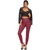 imageSweatyRocks Womens Casual Skinny Leggings Stretchy High Waisted Work PantsZipper Red Plaid