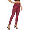 imageSweatyRocks Womens Casual Skinny Leggings Stretchy High Waisted Work PantsZipper Red Plaid