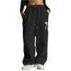 imageSweatyRocks Womens Drawstring Waist Wide Leg Sweatpants Baggy Jogger Pants with PocketBlack