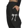 imageSweatyRocks Womens Drawstring Waist Wide Leg Sweatpants Baggy Jogger Pants with PocketBlack