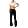 imageSweatyRocks Womens Flare Leggings High Waisted Tummy Control Buttery Soft Yoga PantsBlack