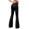 imageSweatyRocks Womens Flare Leggings High Waisted Tummy Control Buttery Soft Yoga PantsBlack
