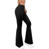imageSweatyRocks Womens Flare Leggings High Waisted Tummy Control Buttery Soft Yoga PantsBlack