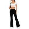 imageSweatyRocks Womens Flare Leggings High Waisted Tummy Control Buttery Soft Yoga PantsBlack