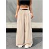 imageSweatyRocks Womens High Waist Work Pants Dressy Casual Wide Leg Flowy TrousersBeige