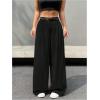 imageSweatyRocks Womens High Waist Work Pants Dressy Casual Wide Leg Flowy TrousersBlack