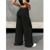 imageSweatyRocks Womens High Waist Work Pants Dressy Casual Wide Leg Flowy TrousersBlack