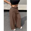 imageSweatyRocks Womens High Waist Work Pants Dressy Casual Wide Leg Flowy TrousersBrown