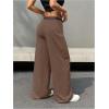 imageSweatyRocks Womens High Waist Work Pants Dressy Casual Wide Leg Flowy TrousersBrown