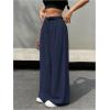 imageSweatyRocks Womens High Waist Work Pants Dressy Casual Wide Leg Flowy TrousersDark Blue