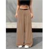 imageSweatyRocks Womens High Waist Work Pants Dressy Casual Wide Leg Flowy TrousersKhaki
