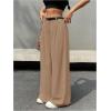 imageSweatyRocks Womens High Waist Work Pants Dressy Casual Wide Leg Flowy TrousersKhaki