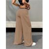 imageSweatyRocks Womens High Waist Work Pants Dressy Casual Wide Leg Flowy TrousersKhaki