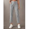 imageSweatyRocks Womens High Waisted Plaid Straight Leg Cropped Pants Gingham Trousers with PocketsBlack White