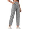 imageSweatyRocks Womens High Waisted Plaid Straight Leg Cropped Pants Gingham Trousers with PocketsBlack White
