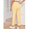 imageSweatyRocks Womens High Waisted Plaid Straight Leg Cropped Pants Gingham Trousers with PocketsMustard