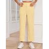 imageSweatyRocks Womens High Waisted Plaid Straight Leg Cropped Pants Gingham Trousers with PocketsMustard