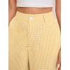 imageSweatyRocks Womens High Waisted Plaid Straight Leg Cropped Pants Gingham Trousers with PocketsMustard
