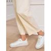 imageSweatyRocks Womens High Waisted Plaid Straight Leg Cropped Pants Gingham Trousers with PocketsPale Khaki