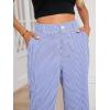 imageSweatyRocks Womens High Waisted Plaid Straight Leg Cropped Pants Gingham Trousers with PocketsRoyal Blue