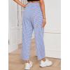imageSweatyRocks Womens High Waisted Plaid Straight Leg Cropped Pants Gingham Trousers with PocketsRoyal Blue