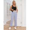 imageSweatyRocks Womens High Waisted Plaid Straight Leg Cropped Pants Gingham Trousers with PocketsRoyal Blue