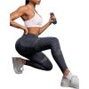 imageSweatyRocks Womens Mesh Leggings High Waist Tummy Control Butt Lift Yoga Pants with PocketsDark Grey