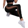 imageSweatyRocks Womens Solid Cut Out High Waist Stretchy Long Yoga Athletic LeggingBlack