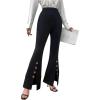 imageSweatyRocks Womens Stretchy High Waisted Pants Flared Leg Casual Long TrousersBlack