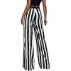 imageSweatyRocks Womens Striped Extra Long High Waited Wide Leg Pants Loose Casual Trousers with PocketsBlack White