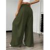 imageSweatyRocks Womens Wide Leg Pants Elastic High Waist Loose Athletic Sweatpants with PocketsArmy Green