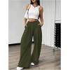 imageSweatyRocks Womens Wide Leg Pants Elastic High Waist Loose Athletic Sweatpants with PocketsArmy Green