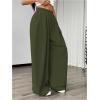 imageSweatyRocks Womens Wide Leg Pants Elastic High Waist Loose Athletic Sweatpants with PocketsArmy Green