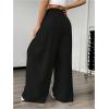 imageSweatyRocks Womens Wide Leg Pants Elastic High Waist Loose Athletic Sweatpants with PocketsBlack