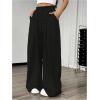 imageSweatyRocks Womens Wide Leg Pants Elastic High Waist Loose Athletic Sweatpants with PocketsBlack