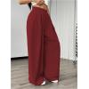 imageSweatyRocks Womens Wide Leg Pants Elastic High Waist Loose Athletic Sweatpants with PocketsBurgundy