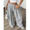 imageSweatyRocks Womens Wide Leg Pants Elastic High Waist Loose Athletic Sweatpants with PocketsGrey