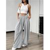 imageSweatyRocks Womens Wide Leg Pants Elastic High Waist Loose Athletic Sweatpants with PocketsGrey