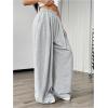 imageSweatyRocks Womens Wide Leg Pants Elastic High Waist Loose Athletic Sweatpants with PocketsGrey