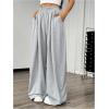 imageSweatyRocks Womens Wide Leg Pants Elastic High Waist Loose Athletic Sweatpants with PocketsGrey