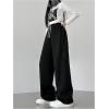 imageSweatyRocks Womens Wide Leg Sweatpants Elastic High Waisted Jogger Pants with PocketsBlack