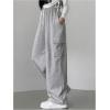 imageSweatyRocks Womens Wide Leg Sweatpants Elastic High Waisted Jogger Pants with PocketsGrey